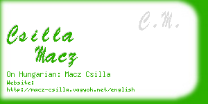 csilla macz business card